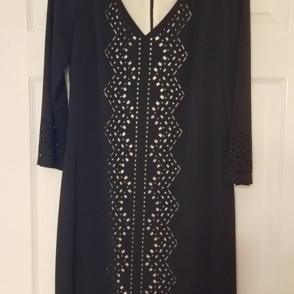 David Meister Black/Cream Cocktail Dress - Picture 1 of 7